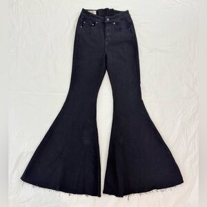 Free People Black High-Waist Flared Jeans